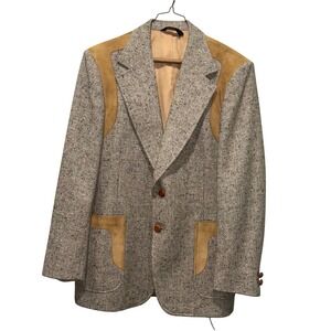 Before Six Mens Tweed Blazer Suede‎ Elbow Patches Sport Coat Jacket size 42